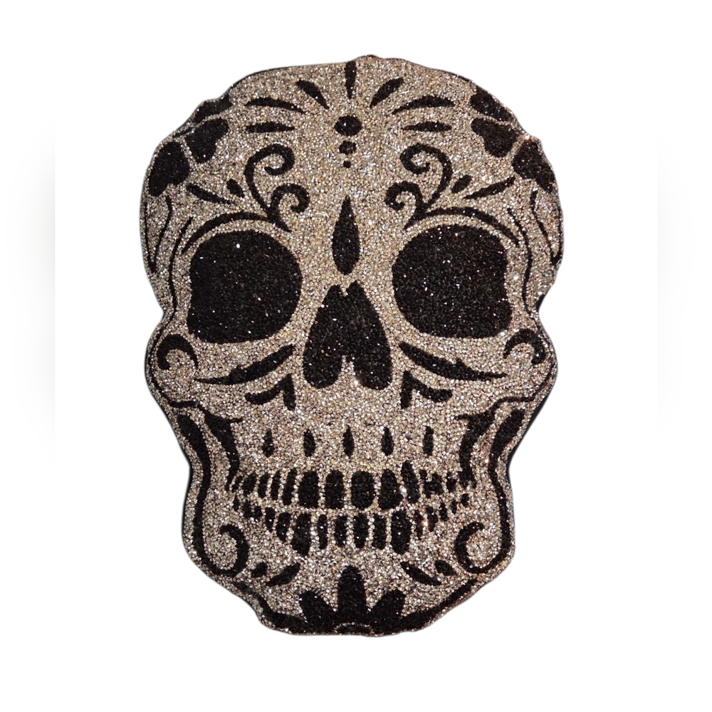 Sparkles Home - NEW Home Decorative Silver and Black Gothic Skull Pillow